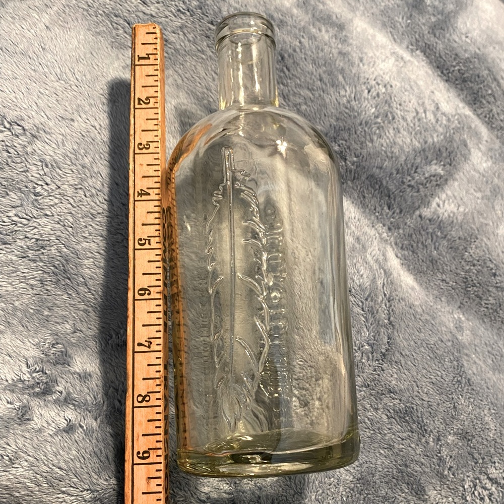 Black Feather 9 in Bottle without lid feather glass